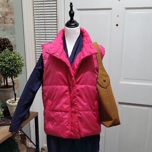Sabrina Lauren Vibrant Rasberry Pink Women's Puffer Vest Oversized S